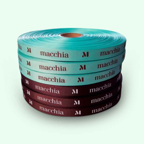 cinta borlón ancho 1.5cm con logo personalizado
